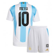 Argentina Lionel Messi #10 Hemmaställ Barn Copa America 2024 Korta ärmar (+ Korta byxor)